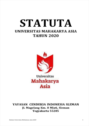 Statuta Universitas Mahakarya Asia